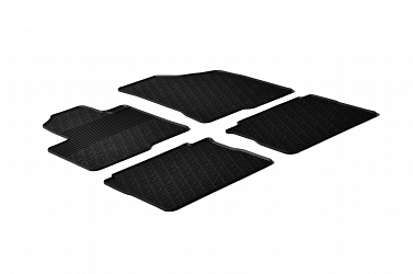 Custom Fit Rubber Floor Mats Compatible With Hyundai Santa Fe 03.2006-09.2012 4 Pcs Set, With Raised Edge, Award Winning Design, Black Colour, Precision-Fit Rubber Car Mats