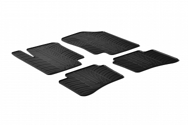 Design Gummi Fußmatten passend für Hyundai i20 BJ. 02.2009-11.2014 4 tlg mit erhöhtem Rand Farbe Schwarz Gummimatten Automatten passgenau