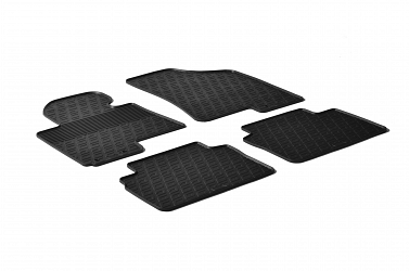 Design Gummi Fußmatten passend für Hyundai ix35 BJ. 03.2010-04.2018 4 tlg mit erhöhtem Rand Farbe Schwarz Gummimatten Automatten passgenau