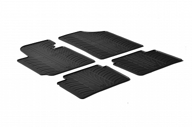 Custom Fit Rubber Floor Mats Compatible With Hyundai Veloster 08.2011-12.2016 4 Pcs Set, With Raised Edge, Award Winning Design, Black Colour, Precision-Fit Rubber Car Mats