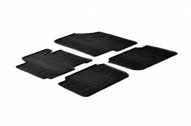 Design Gummi Fußmatten passend für Hyundai Elantra BJ. 01.2011-03.2016 4 tlg mit erhöhtem Rand Farbe Schwarz Gummimatten Automatten passgenau