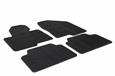 Custom Fit Rubber Floor Mats Compatible With Hyundai Santa Fe 10.2012-08.2018 4 Pcs Set, With Raised Edge, Award Winning Design, Black Colour, Precision-Fit Rubber Car Mats