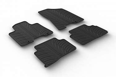 Custom Fit Rubber Floor Mats Compatible With Hyundai Tucson 07.2015-12.2020 4 Pcs Set, With Raised Edge, Award Winning Design, Black Colour, Precision-Fit Rubber Car Mats
