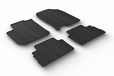 Custom Fit Rubber Floor Mats Compatible With Hyundai Kona (not for Electric) 10.2017-02.2023 4 Pcs Set, With Raised Edge, Award Winning Design, Black Colour, Precision-Fit Rubber Car Mats