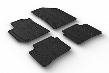 Custom Fit Rubber Floor Mats Compatible With Hyundai i10 02.2020-> 4 Pcs Set, With Raised Edge, Award Winning Design, Black Colour, Precision-Fit Rubber Car Mats