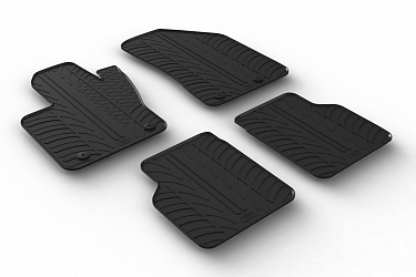 Design Gummi Fußmatten passend für Jeep Compass ab BJ. 07.2017-> 4 tlg mit erhöhtem Rand Farbe Schwarz Gummimatten Automatten passgenau