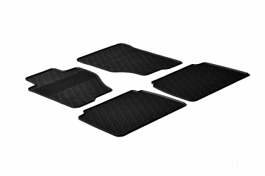 Design Gummi Fußmatten passend für Kia Sorento BJ. 09.2002-09.2009 4 tlg mit erhöhtem Rand Farbe Schwarz Gummimatten Automatten passgenau