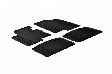 Design Gummi Fußmatten passend für Kia Optima Limousine BJ. 03.2012-10.2015 4 tlg mit erhöhtem Rand Farbe Schwarz Gummimatten Automatten passgenau