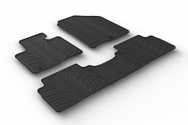 Custom Fit Rubber Floor Mats Compatible With Kia Sorento 03.2015-08.2020 4 Pcs Set, With Raised Edge, Award Winning Design, Black Colour, Precision-Fit Rubber Car Mats