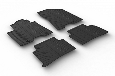 Custom Fit Rubber Floor Mats Compatible With Kia Sportage 02.2016-01.2022 4 Pcs Set, With Raised Edge, Award Winning Design, Black Colour, Precision-Fit Rubber Car Mats