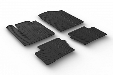 Custom Fit Rubber Floor Mats Compatible With Kia Picanto 05.2017-> 4 Pcs Set, With Raised Edge, Award Winning Design, Black Colour, Precision-Fit Rubber Car Mats
