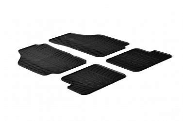 Custom Fit Rubber Floor Mats Compatible With Lancia Ypsilon 10.2003-05.2011 4 Pcs Set, With Raised Edge, Award Winning Design, Black Colour, Precision-Fit Rubber Car Mats