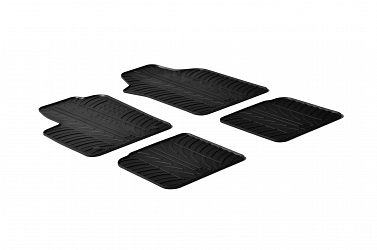 Design Gummi Fußmatten passend für Lancia Ypsilon BJ. 07.2011-02.2017 4 tlg mit erhöhtem Rand Farbe Schwarz Gummimatten Automatten passgenau