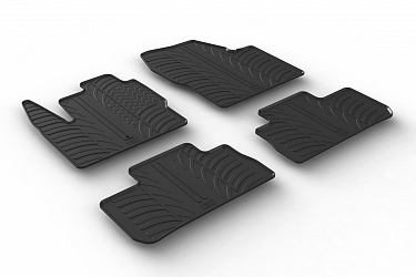 Design Gummi Fußmatten passend für Land Rover Freelander II BJ. 03.2007-12.2014 4 tlg mit erhöhtem Rand Farbe Schwarz Gummimatten Automatten passgenau