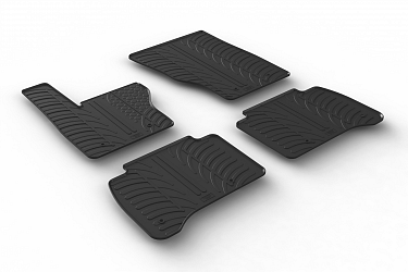 Design Gummi Fußmatten passend für Land Rover Range Rover Sport BJ. 01.2013-10.2021 4 tlg mit erhöhtem Rand Farbe Schwarz Gummimatten Automatten passgenau