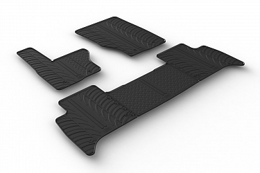Custom Fit Rubber Floor Mats Compatible With Land Rover Discovery V 03.2017-> 4 Pcs Set, With Raised Edge, Award Winning Design, Black Colour, Precision-Fit Rubber Car Mats