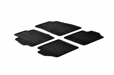 Custom Fit Rubber Floor Mats Compatible With Mazda 2 10.2007-01.2015 4 Pcs Set, With Raised Edge, Award Winning Design, Black Colour, Precision-Fit Rubber Car Mats