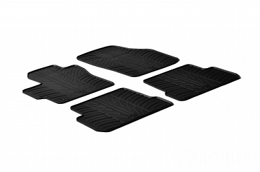 Design Gummi Fußmatten passend für Mazda 3 BJ. 09.2003-03.2009 4 tlg mit erhöhtem Rand Farbe Schwarz Gummimatten Automatten passgenau