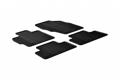 Design Gummi Fußmatten passend für Mazda CX-7 mit Benzinmotor BJ. 10.2007-09.2013 4 tlg mit erhöhtem Rand Farbe Schwarz Gummimatten Automatten passgenau