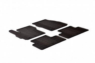 Design Gummi Fußmatten passend für Mazda 5 BJ. 10.2010-08.2015 4 tlg mit erhöhtem Rand Farbe Schwarz Gummimatten Automatten passgenau