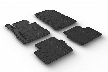 Custom Fit Rubber Floor Mats Compatible With Mazda 2 02.2015-> 4 Pcs Set, With Raised Edge, Award Winning Design, Black Colour, Precision-Fit Rubber Car Mats