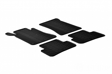 Design Gummi Fußmatten passend für Mercedes Benz C Klasse Limousine und T Modell (Kombi) W203/S203/CL203 BJ. 02.2001-09.2007 4 tlg mit erhöhtem Rand Farbe Schwarz Gummimatten Automatten passgenau