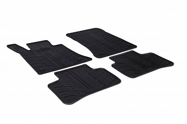 Custom Fit Rubber Floor Mats Compatible With Mercedes Benz GLK 06.2008-06.2015 4 Pcs Set, With Raised Edge, Award Winning Design, Black Colour, Precision-Fit Rubber Car Mats