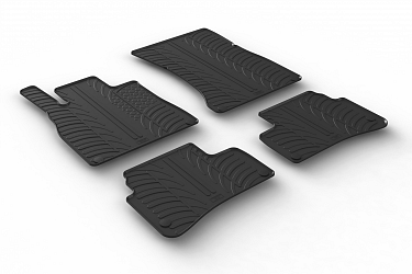 Design Gummi Fußmatten passend für Mercedes Benz S Klasse W222 BJ. 05.2013-09.2020 4 tlg mit erhöhtem Rand Farbe Schwarz Gummimatten Automatten passgenau