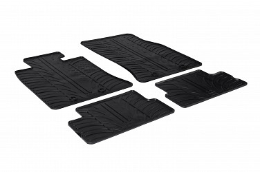 Design Gummi Fußmatten passend für Mini One Cooper Cooper S Cooper D JCW R56 (vorne passend auch bei R55 und R57) BJ. 11.2006-02.2014 4 tlg mit erhöhtem Rand Farbe Schwarz Gummimatten Automatten passgenau