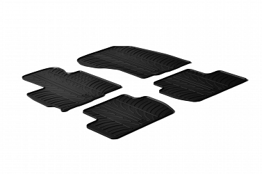 Design Gummi Fußmatten passend für Mitsubishi Outlander Facelift BJ. 02.2010-09.2012 4 tlg mit erhöhtem Rand Farbe Schwarz Gummimatten Automatten passgenau