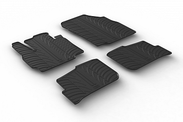 Design Gummi Fußmatten passend für Mitsubishi Space Star ab BJ. 04.2013-> 4 tlg mit erhöhtem Rand Farbe Schwarz Gummimatten Automatten passgenau