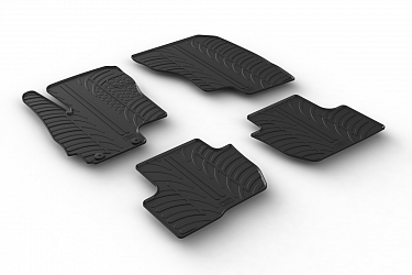 Custom Fit Rubber Floor Mats Compatible With Mitsubishi Outlander PHEV (Plug in Hybrid) 10.2012-10.2021 4 Pcs Set, With Raised Edge, Award Winning Design, Black Colour, Precision-Fit Rubber Car Mats