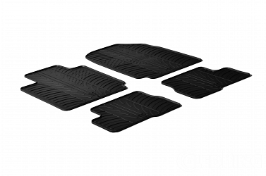 Design Gummi Fußmatten passend für Nissan Micra BJ. 01.2003-09.2010 4 tlg mit erhöhtem Rand Farbe Schwarz Gummimatten Automatten passgenau