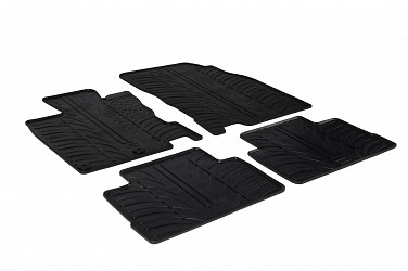 Design Gummi Fußmatten passend für Nissan Qashqai BJ. 02.2014-06.2021 4 tlg mit erhöhtem Rand Farbe Schwarz Gummimatten Automatten passgenau