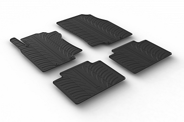 Design Gummi Fußmatten passend für Nissan X-Trail BJ. 07.2014-08.2022 4 tlg mit erhöhtem Rand Farbe Schwarz Gummimatten Automatten passgenau