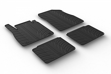 Custom Fit Rubber Floor Mats Compatible With Nissan Micra 03.2017-03.2023 4 Pcs Set, With Raised Edge, Award Winning Design, Black Colour, Precision-Fit Rubber Car Mats