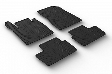 Custom Fit Rubber Floor Mats Compatible With Nissan Juke 12.2019-> 2 Pcs Set, With Raised Edge, Award Winning Design, Black Colour, Precision-Fit Rubber Car Mats