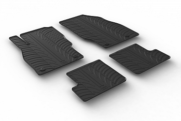 Custom Fit Rubber Floor Mats Compatible With Opel Adam 01.2013-05.2019 4 Pcs Set, With Raised Edge, Award Winning Design, Black Colour, Precision-Fit Rubber Car Mats