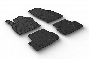Design Gummi Fußmatten passend für Seat Arona ab BJ. 11.2017-> 4 tlg mit erhöhtem Rand Farbe Schwarz Gummimatten Automatten passgenau