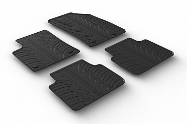 Custom Fit Rubber Floor Mats Compatible With Opel Crossland X 06.2017-01.2021 4 Pcs Set, With Raised Edge, Award Winning Design, Black Colour, Precision-Fit Rubber Car Mats