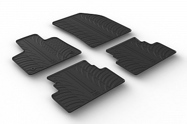 Custom Fit Rubber Floor Mats Compatible With Opel Grandland X & Grandland 10.2017-09.2024 4 Pcs Set, With Raised Edge, Award Winning Design, Black Colour, Precision-Fit Rubber Car Mats