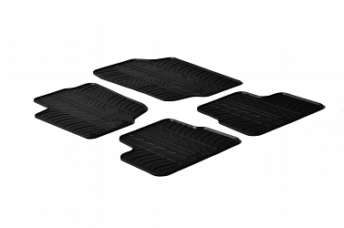 Custom Fit Rubber Floor Mats Compatible With Peugeot 207 & 207 SW (Estate) 03.2006-05.2012 4 Pcs Set, With Raised Edge, Award Winning Design, Black Colour, Precision-Fit Rubber Car Mats