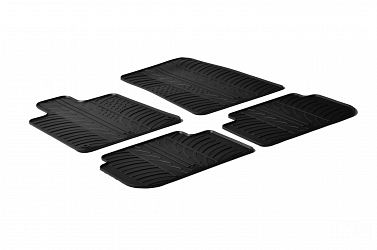 Design Gummi Fußmatten passend für Peugeot 407, 407 SW (Kombi) und 407 Coupe BJ. 05.2004-03.2011 4 tlg mit erhöhtem Rand Farbe Schwarz Gummimatten Automatten passgenau