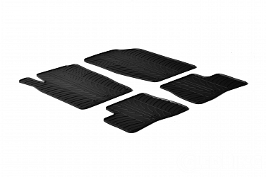 Custom Fit Rubber Floor Mats Compatible With Peugeot 206, 206 SW (Estate) & 206+ 10.1998-05.2013 4 Pcs Set, With Raised Edge, Award Winning Design, Black Colour, Precision-Fit Rubber Car Mats