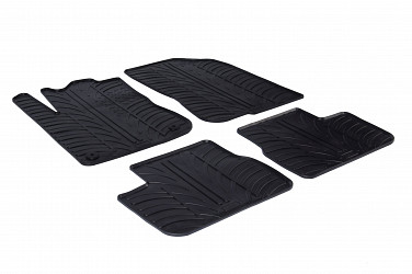 Custom Fit Rubber Floor Mats Compatible With Peugeot 208 Hatchback 04.2012-12.2019 4 Pcs Set, With Raised Edge, Award Winning Design, Black Colour, Precision-Fit Rubber Car Mats