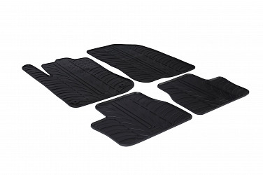 Custom Fit Rubber Floor Mats Compatible With Peugeot 2008 04.2013-12.2019 4 Pcs Set, With Raised Edge, Award Winning Design, Black Colour, Precision-Fit Rubber Car Mats