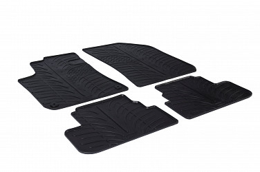 Custom Fit Rubber Floor Mats Compatible With Peugeot 308 Hatchback 09.2013-06.2021 4 Pcs Set, With Raised Edge, Award Winning Design, Black Colour, Precision-Fit Rubber Car Mats