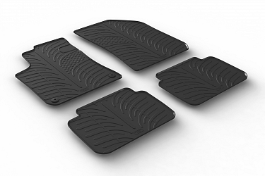 Custom Fit Rubber Floor Mats Compatible With Peugeot 308 SW (Estate) 03.2014-06.2021 4 Pcs Set, With Raised Edge, Award Winning Design, Black Colour, Precision-Fit Rubber Car Mats