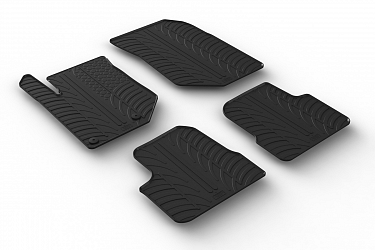 Custom Fit Rubber Floor Mats Compatible With Opel Corsa F 11.2019-> 5 Pcs Set, With Raised Edge, Award Winning Design, Black Colour, Precision-Fit Rubber Car Mats