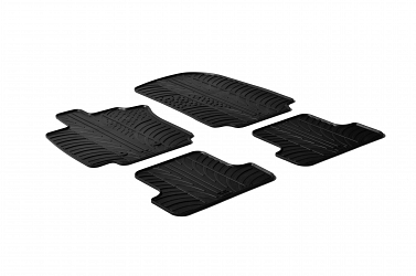 Custom Fit Rubber Floor Mats Compatible With Renault Clio III Hatchback & Grandtour (Estate) 09.2005-11.2012 4 Pcs Set, With Raised Edge, Award Winning Design, Black Colour, Precision-Fit Rubber Car Mats